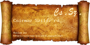 Csirmaz Szilárd névjegykártya