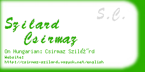 szilard csirmaz business card